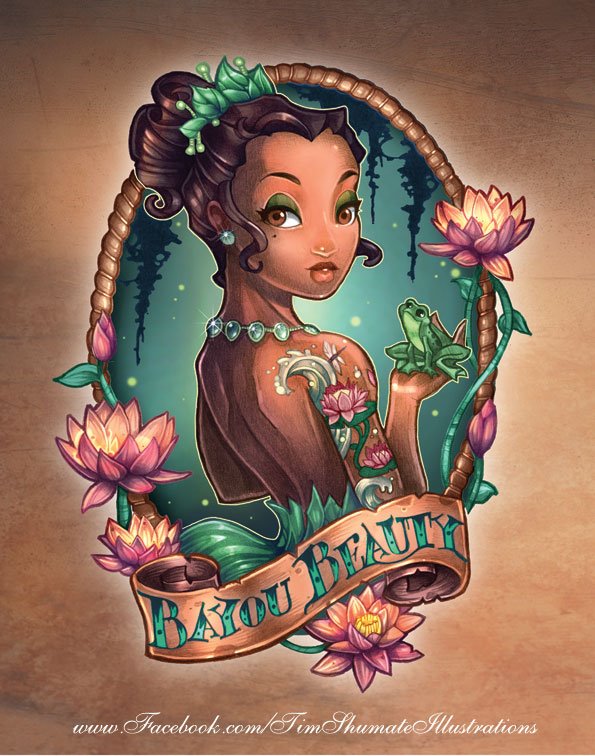 Disney Princess Pinup Girl Tattoo – Tiana!