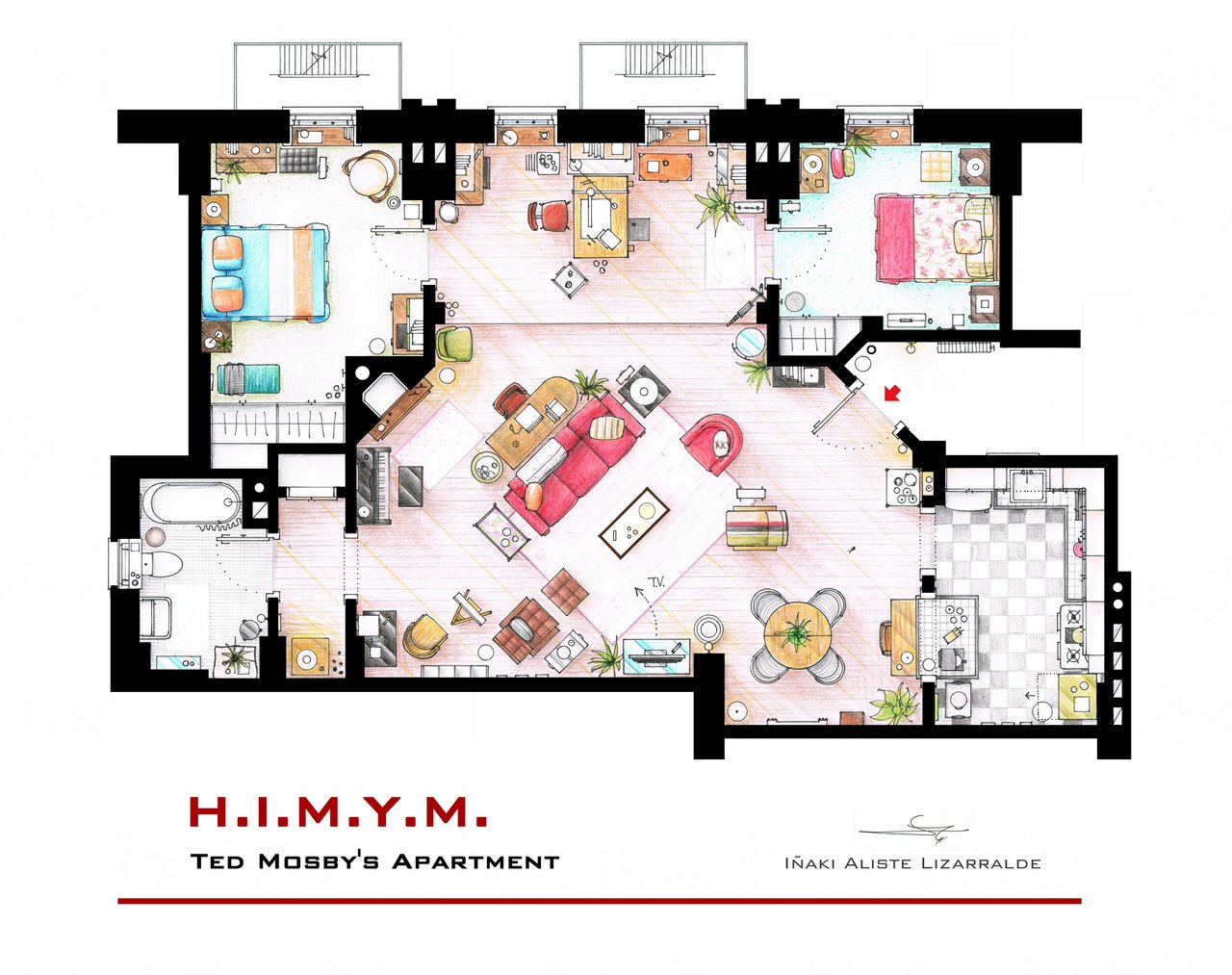 TV Floorplans – How I Met Your Mother, The Big Bang Theory, Friends, Sex and the City